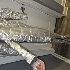 Silver Metallic Puffer Jacket